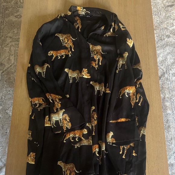 Zara Black Dress with Tiger Pattern - Picture 5 of 9